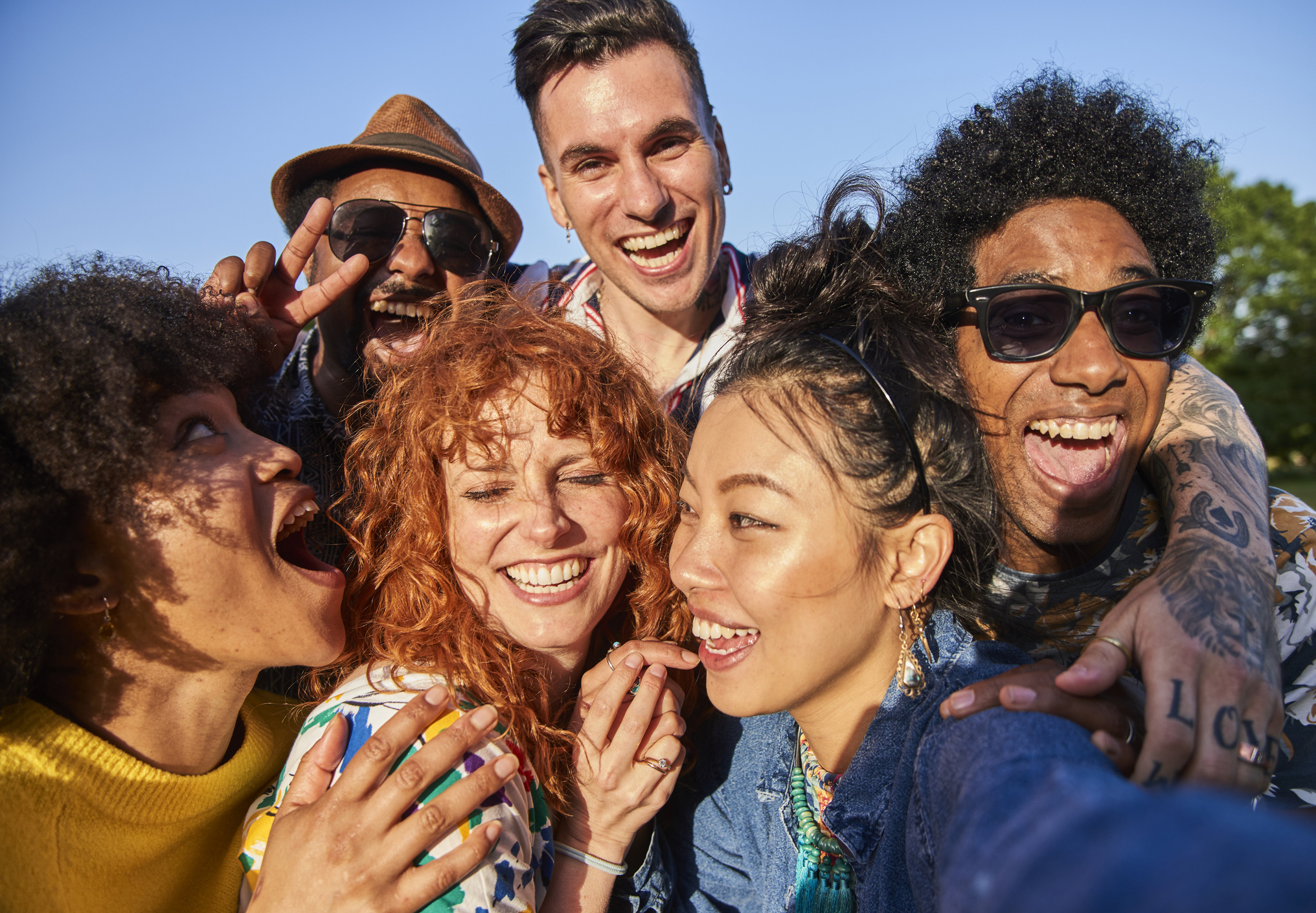 Group of friends having fun