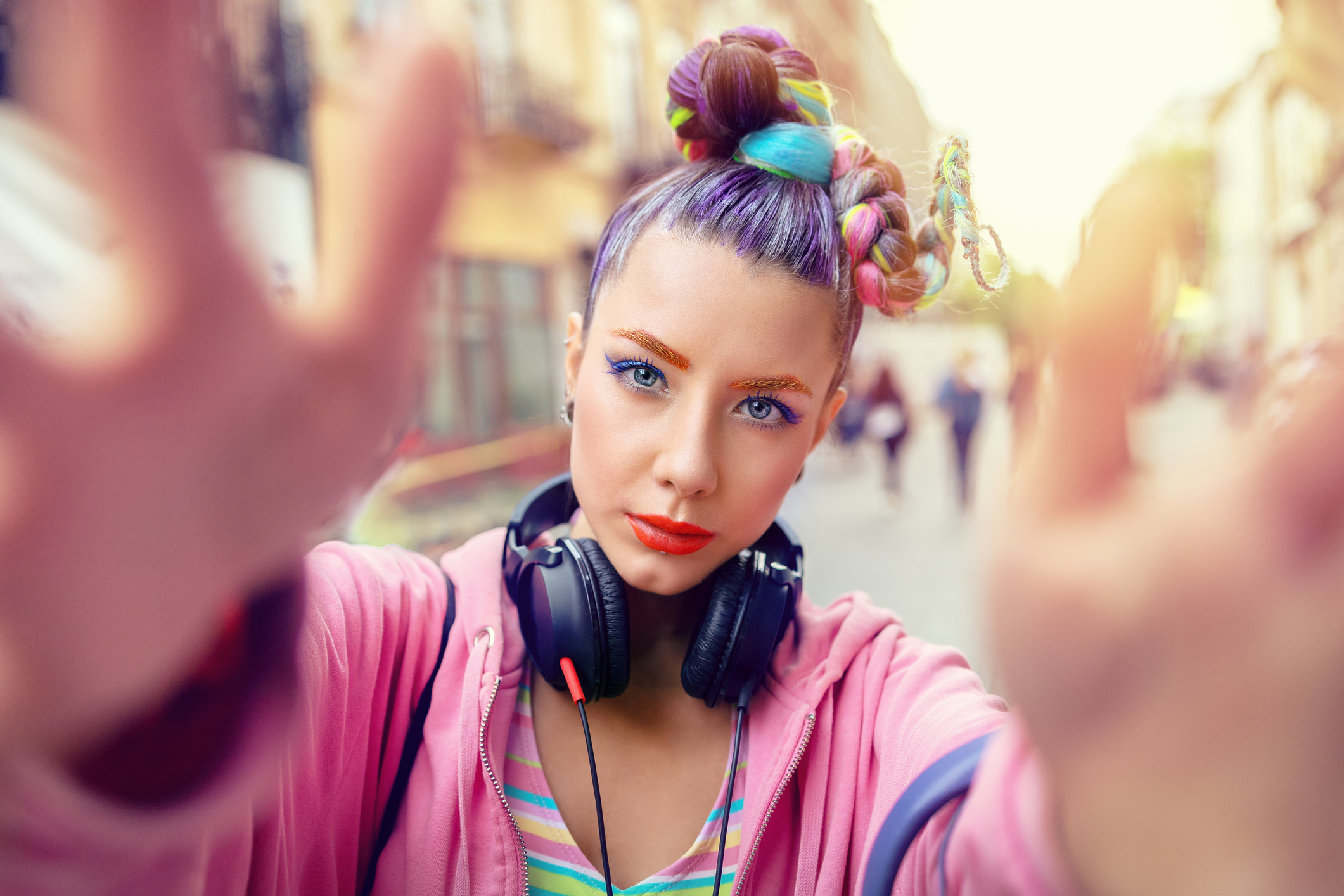 young woman taking a selfie