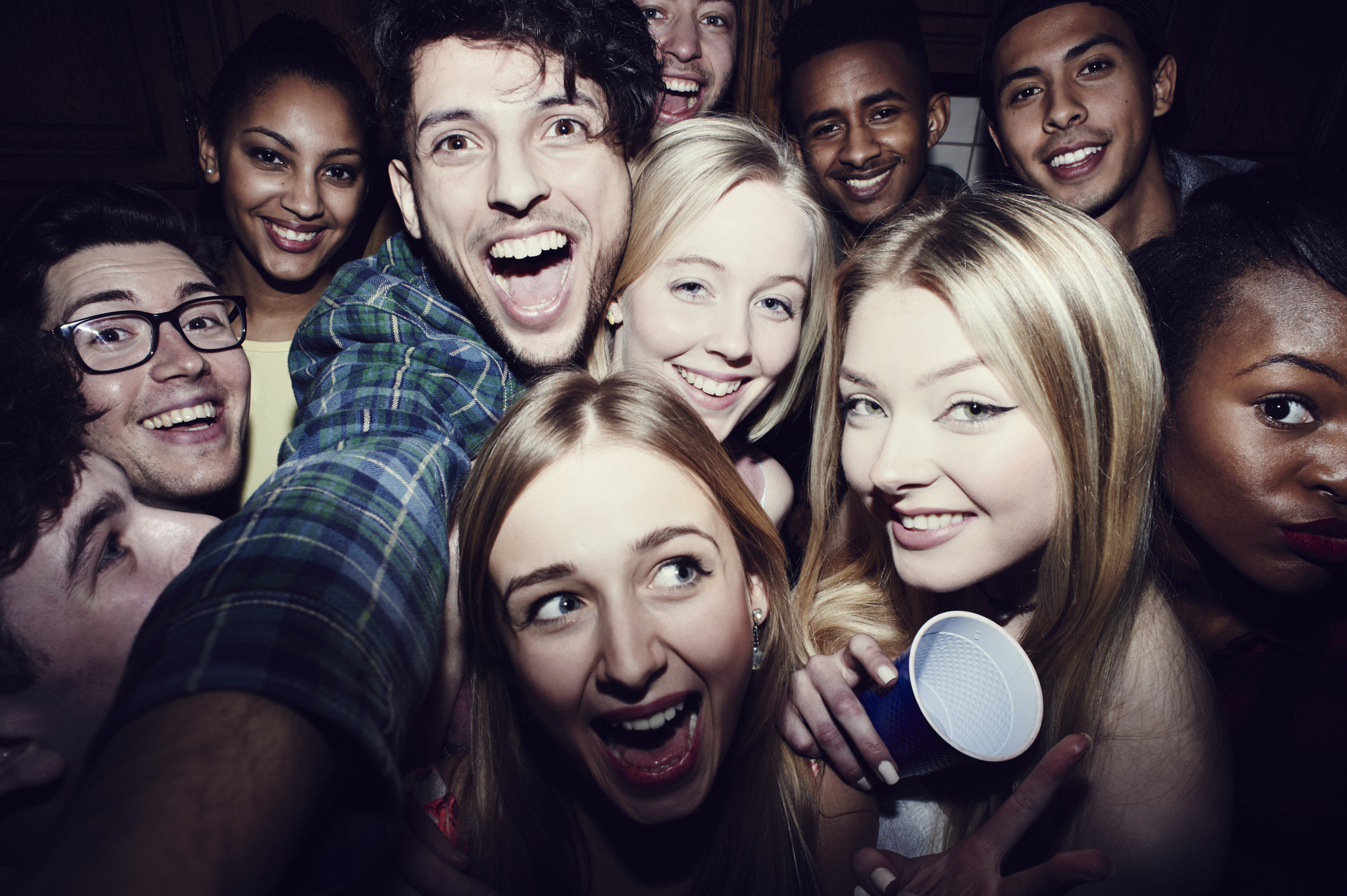 group selfie pose party